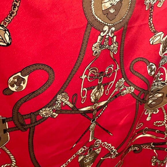 Maggie Sweet Vintage Red Equestrian Blouse-Size Medium - Picture 3 of 4